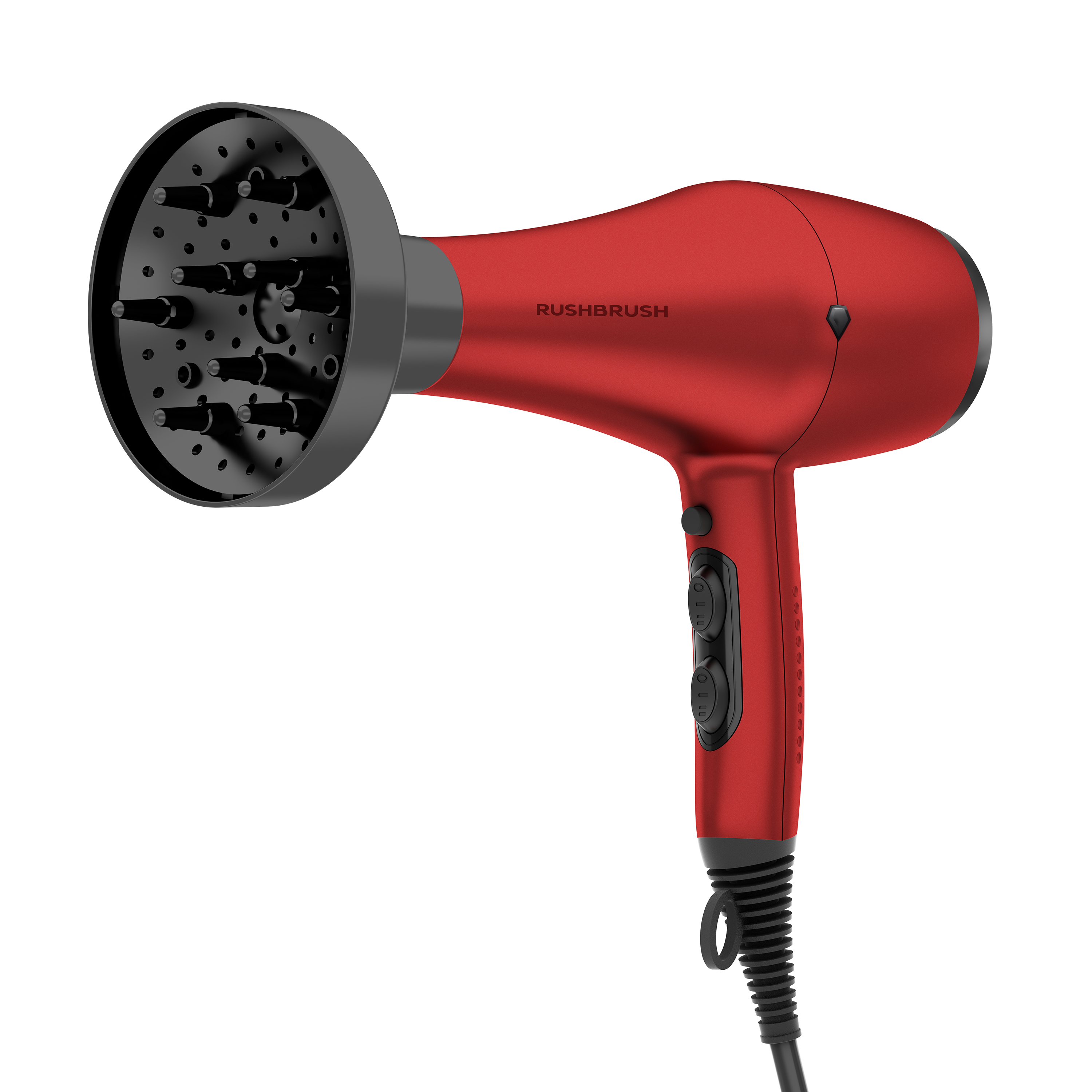 Rush Brush D3 K Hair Dryer with Attachments, 3000 Watt - Red Rush Brush D3 K Hair Dryer with Attachments, 3000 Watt - Red